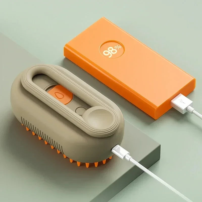 Plufo's 3-in-1 Steam Mist & Massage Brush for Cats & Dogs
